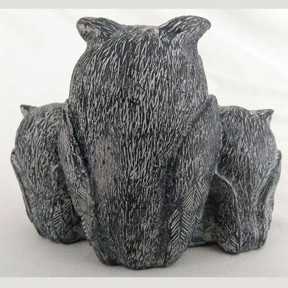Vintage Hand Carved Owl Family Figures VGC - Picture 7 of 8